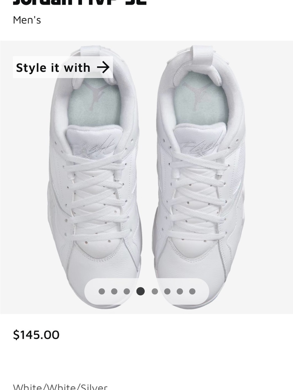 Jordan MVP 92 Men's White Low-Top Sneakers - Picture 2 of 9